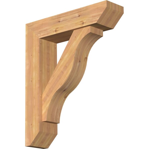 Ekena Millwork Funston Slat Smooth Bracket w/ Offset Brace, Western Red Cedar, 7 1/2"W x 30"D x 36"H BKT0806X30X36FST06SWR - main